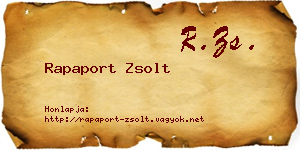 Rapaport Zsolt névjegykártya